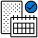 Online Icon-Calendar with clock-Blue Online Icon 23 Blue