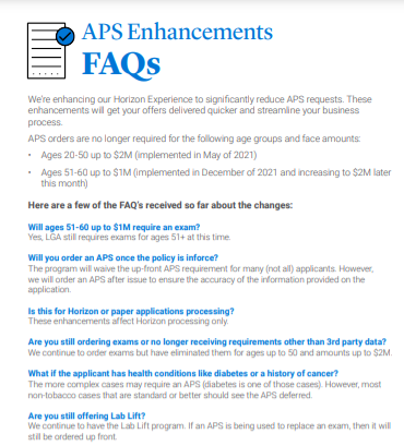 APS Enhancements FAQs